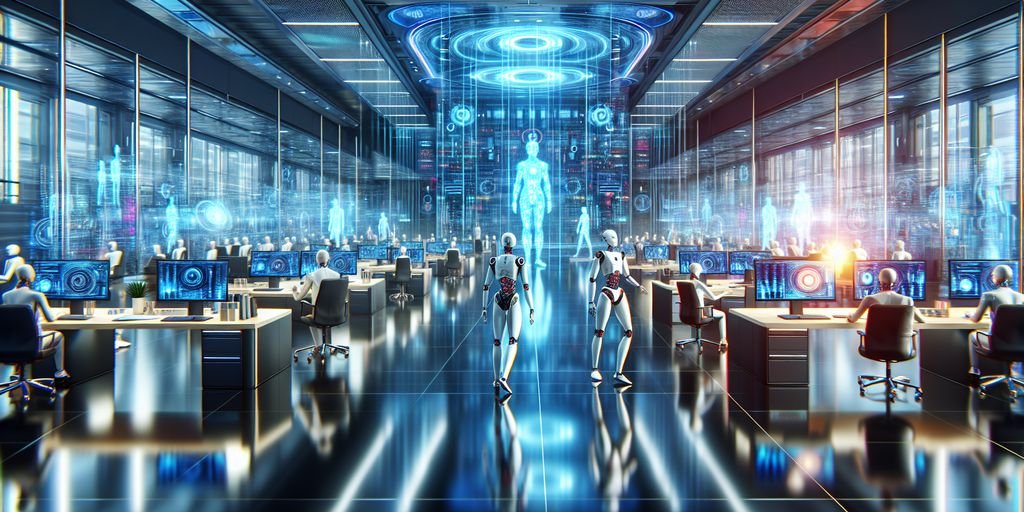 futuristic business operations with AI agents